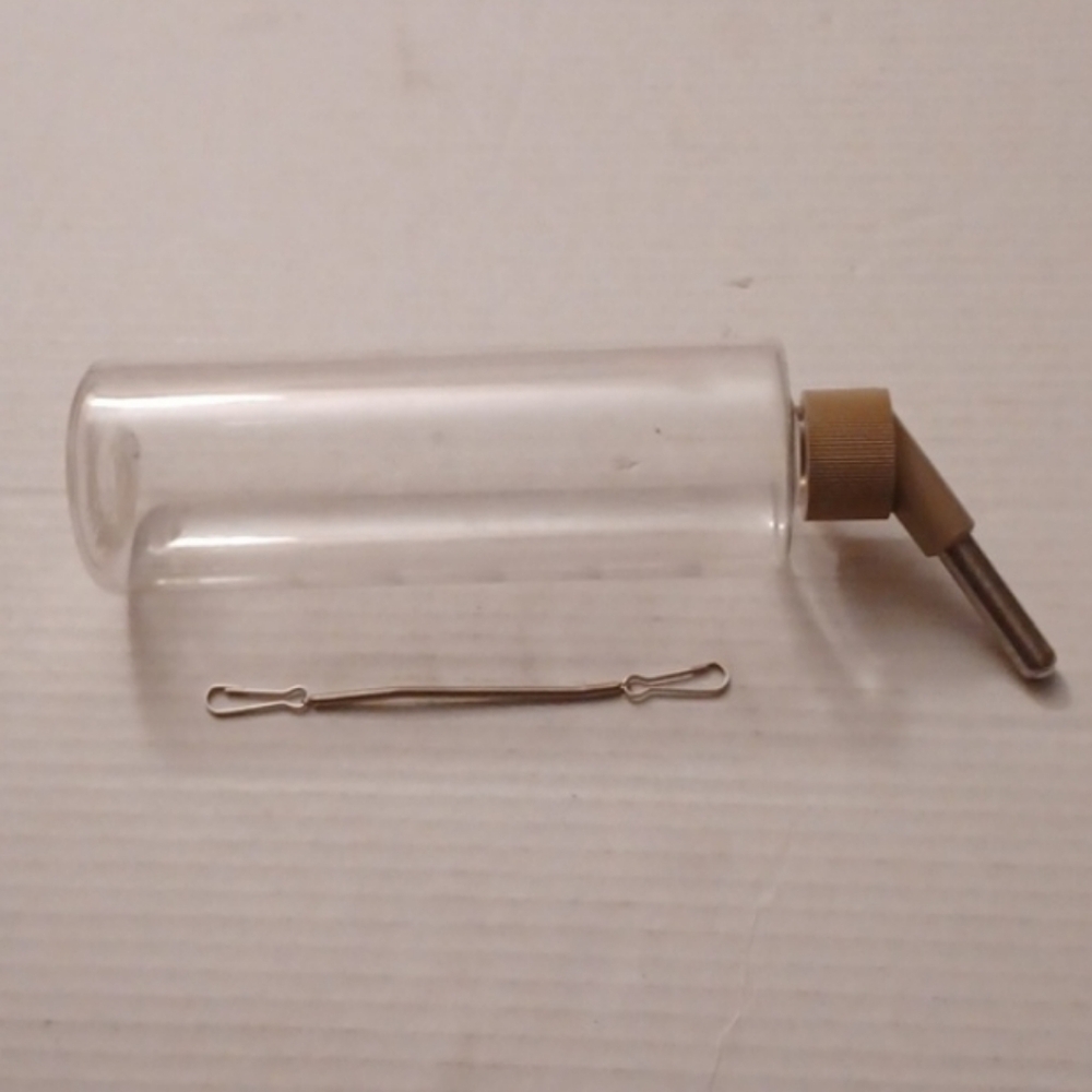 $4 Add-On Clear Plastic Water Bottle with Beige Nozzle For Small Pet Cage